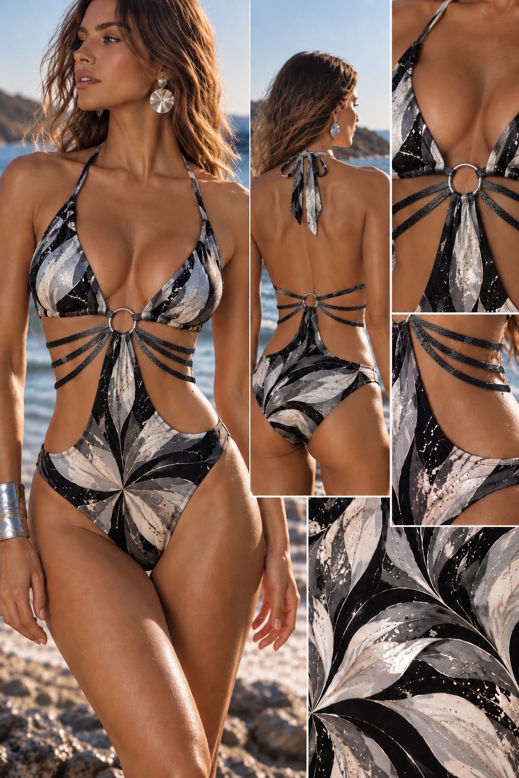 Bikini flor plata